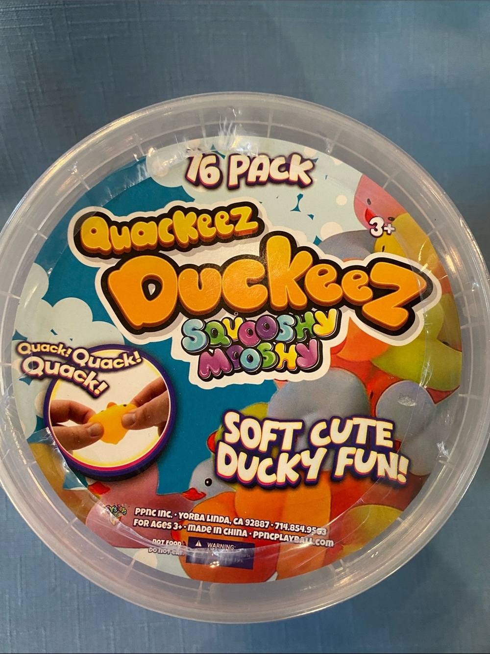 Duckeez Squeezable Plush Pack - Colorful Duck 16 piece Toy Set